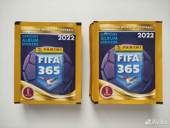 25 пакетиков наклейки panini FIFA 365 2022+пакетик