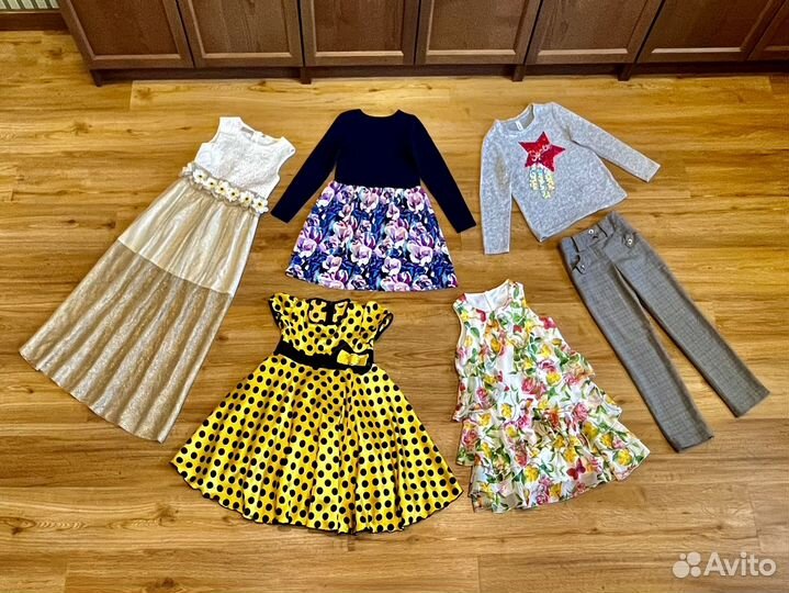 Детские фирменные вещи на девочку пакетом, р.128