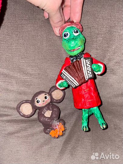 Чебурашка и крокодил гена ватная игрушка