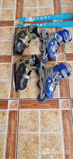 Конь, лыжи, ролики детские