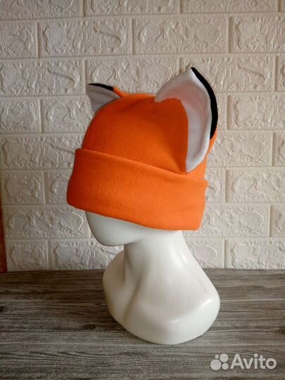 Лиса, шапка лиса, шапка зимняя с ушами