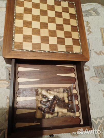 Шахматы-нарды-шашки деревянные