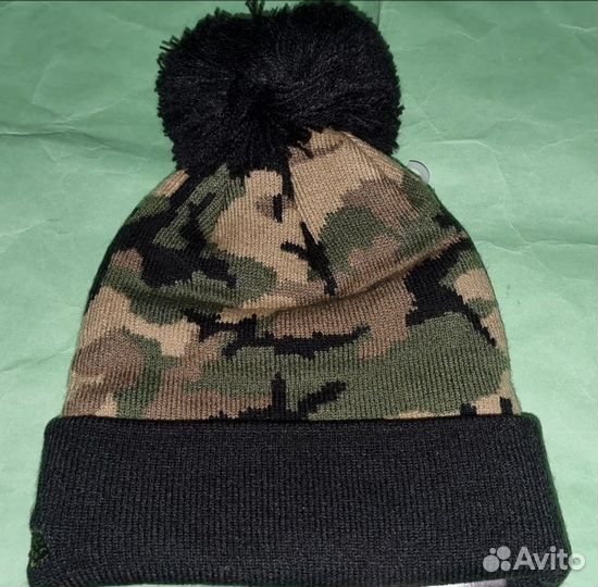 Шапка теплая New Era kids двойная новая с помпоном