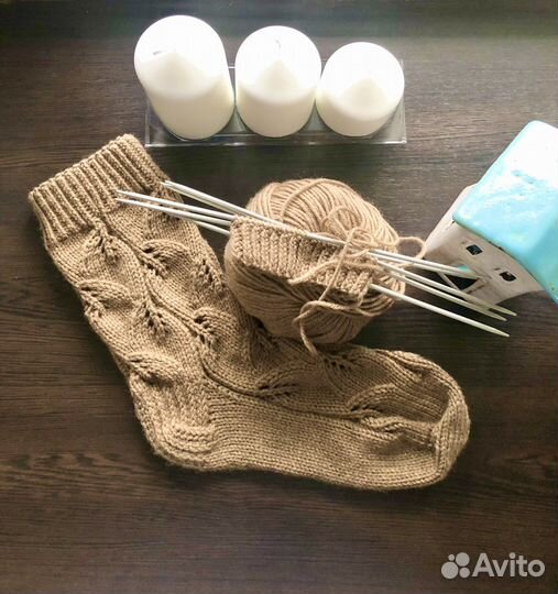 Носки ручной вязки шерстяные