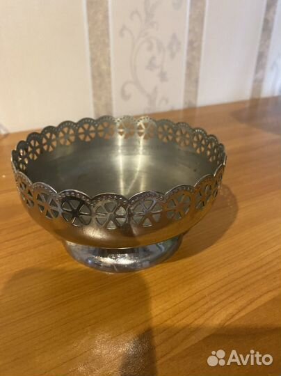 Конфетница сахарница СССР. Мельхиор