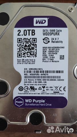Жесткий диск HDD WD Purple 2TB объявление продам