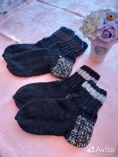 Носки ручной вязки шерстяные