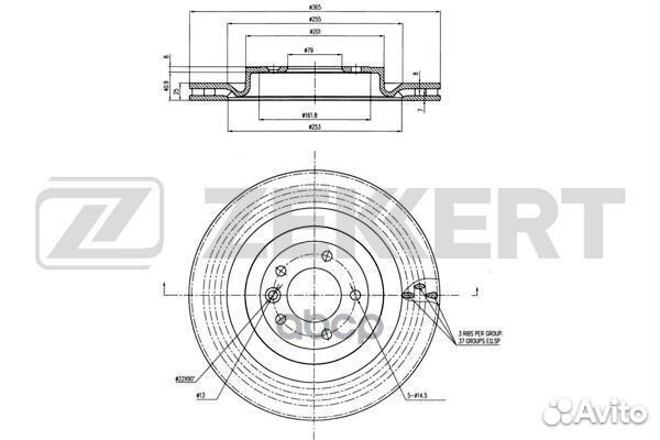 Диск торм. зад. Land Rover Range Rover IV 12