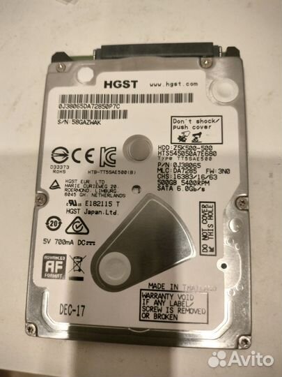Жесткий диск hgst 500 гб