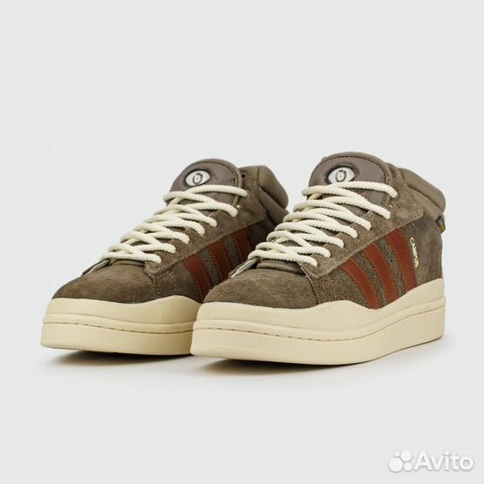 Кроссовки Adidas Campus Brown / White with Fur