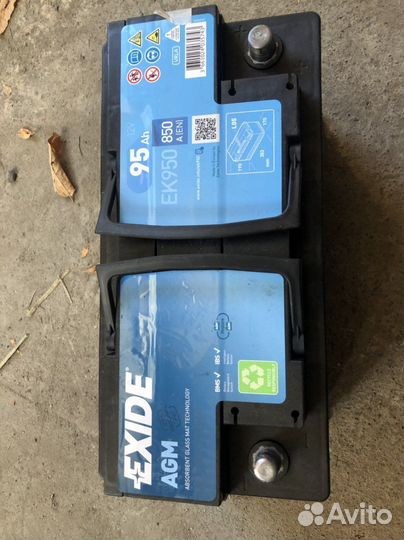 Аккумулятор Exide 95ah 850 agm Ek950