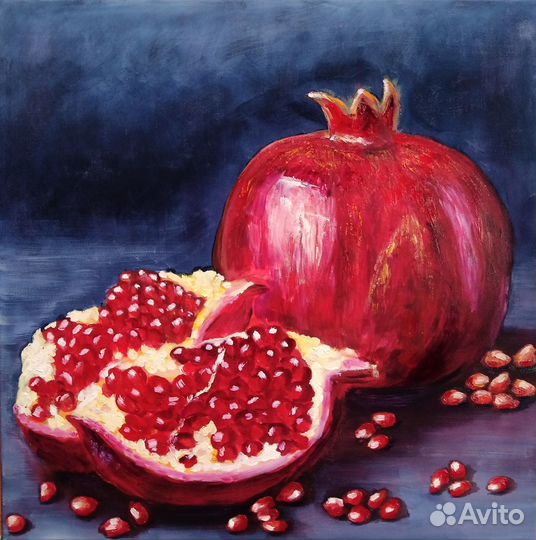 Картина маслом на холсте гранат