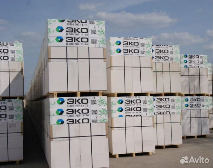 Блок из газобетона эко D600 B3,5 600x250x100