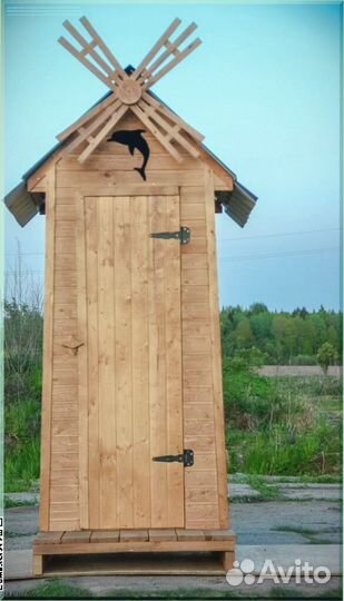 Дачный туалет деревянный с установкой ошп 078
