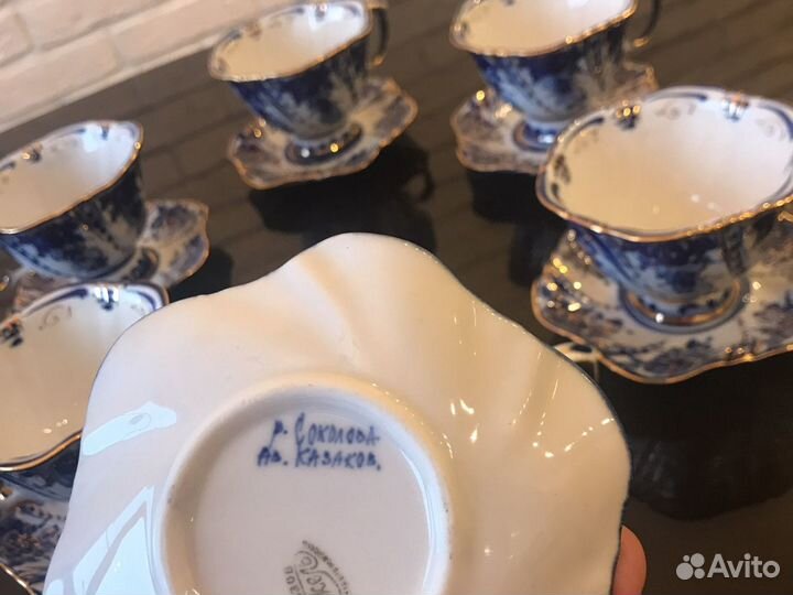 Чайная пара гжель, лфз