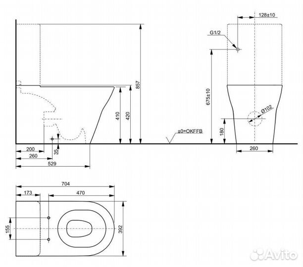 Унитаз-биде toto Washlet 4732 напольный с бачком