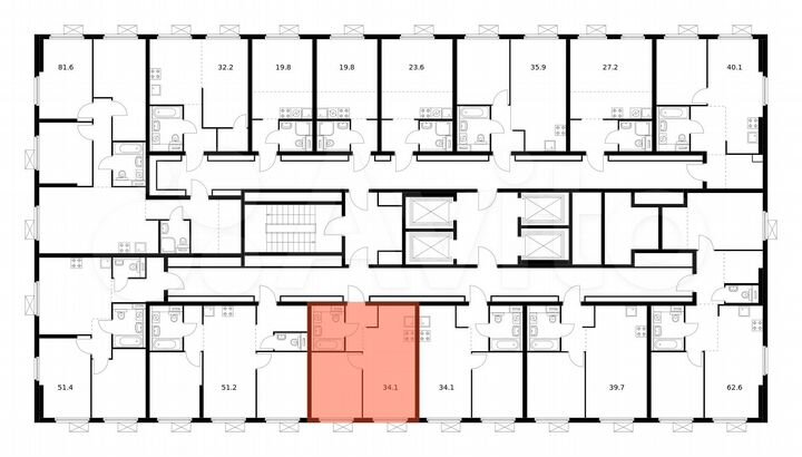 1-к. квартира, 34,1 м², 26/33 эт.