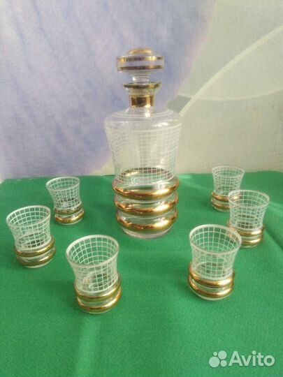 Графин с рюмками Богемия Чехословакия