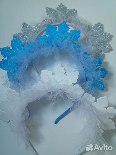 Ободок Снежинка ручной работы