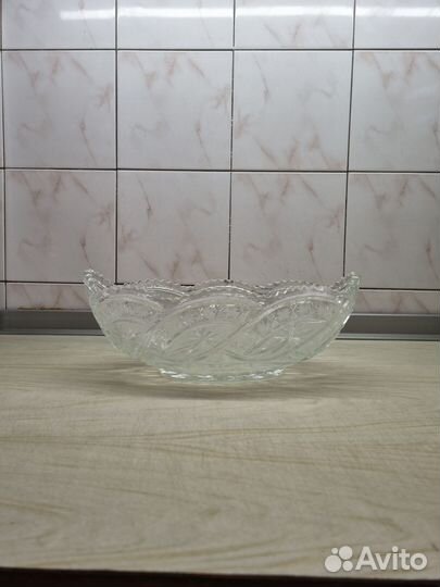 Советский салатник ладья хрусталь, СССР