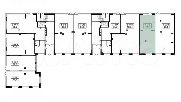 Продается торговое помещение, площадь 70.9 кв.м