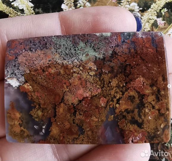 Моховой агат, кабошон, Индонезия