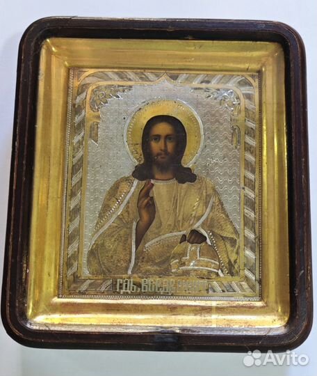 Икона Господь Вседержитель. Живопись. Серебро 84 п