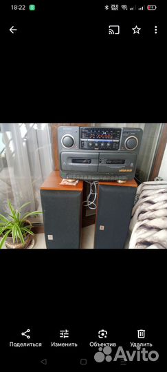 Дека кассетная Сони с колонками