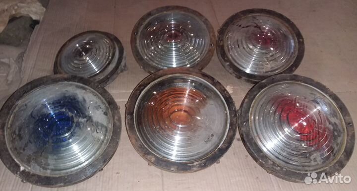 Стекло фонарь железнодорожного светофора СССР