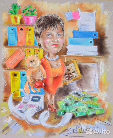 Шарж, Портрет по фото на заказ