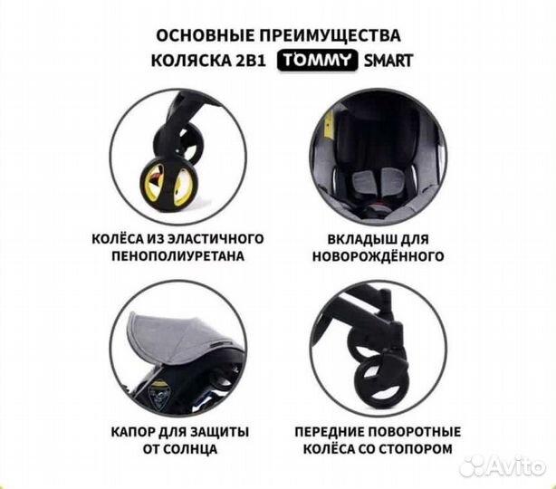 Коляска-автолюлька 4 в 1 FooFoo Vinng