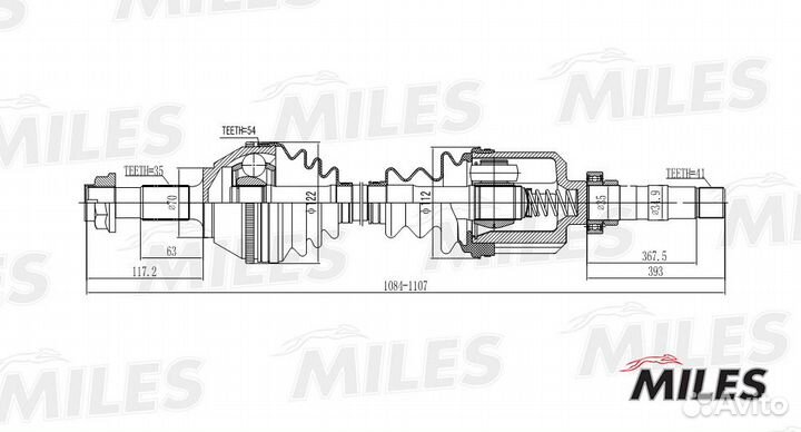 Привод в сборе citroen jumper/ducato/boxer 1.9D-2
