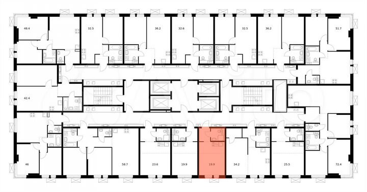Квартира-студия, 19,9 м², 16/33 эт.