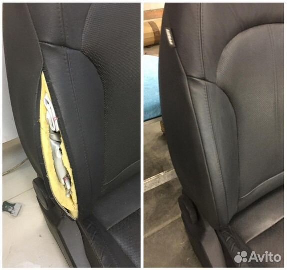 Перетяжка сидений, элементов салона