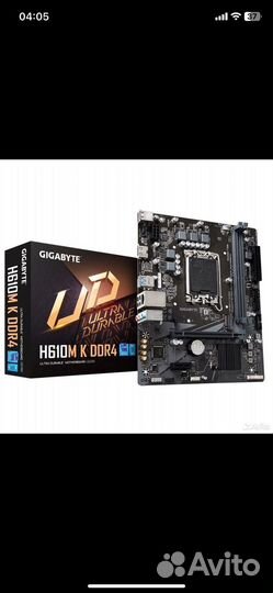 Материнская плата gigabyte h610m k ddr 4