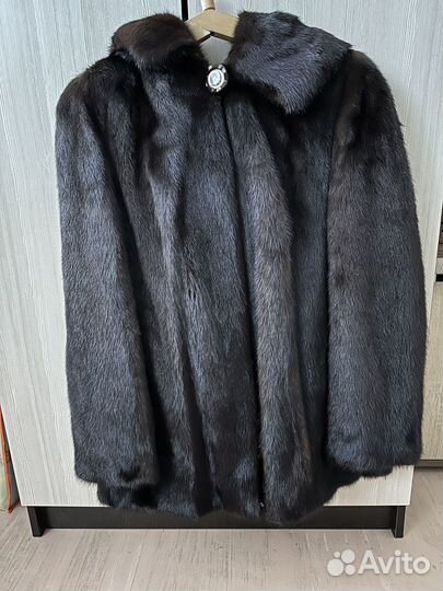 Шуба норковая с капюшоном