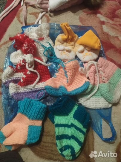 Пинетки для девочки вязаные