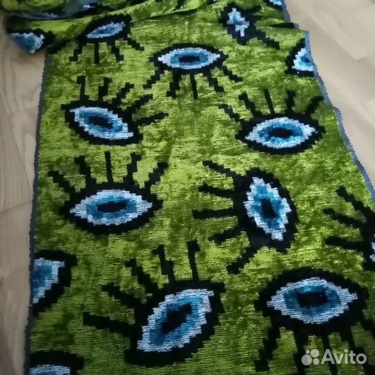 Узбекский шелковый бархат Бахмаль. Икат