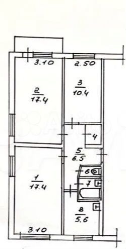 3-к. квартира, 60,8 м², 4/5 эт.
