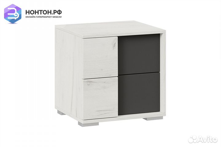 Тумба прикроватная Валери дуб крафт белый / антрац