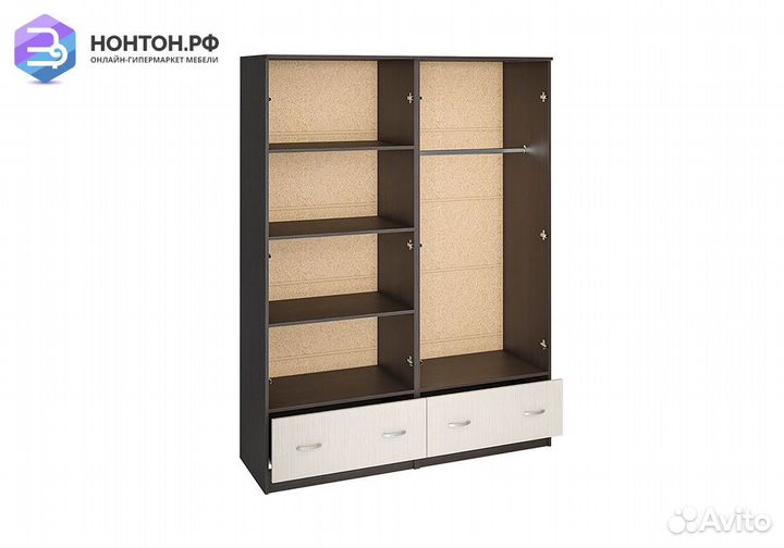 Шкаф 4-х створчатый Ронда шк-4 венге / дуб белфорд