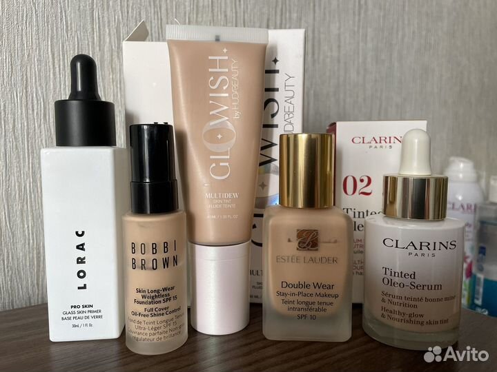 Тональные средства Estee Lauder, Clarins, Huda