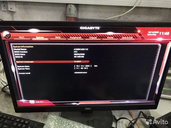 Мтеринская плата gigabyte a320m-s2h v2