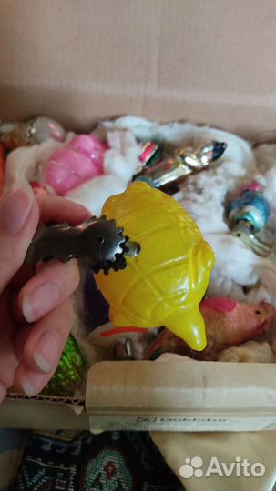 Елочные игрушки СССР на прищепке черепаха