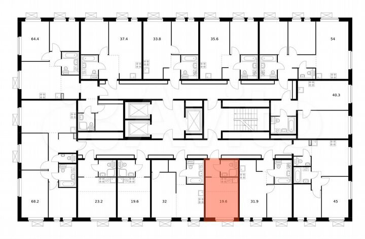 Квартира-студия, 19,6 м², 12/25 эт.