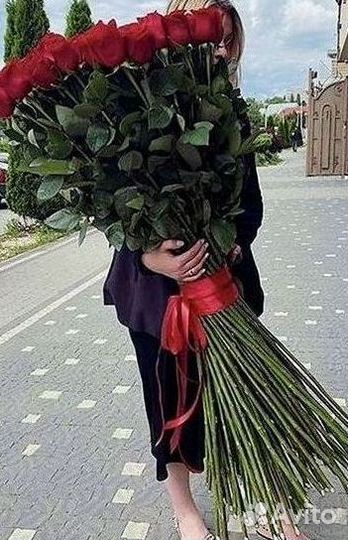 Розы высокие Доставка цветов