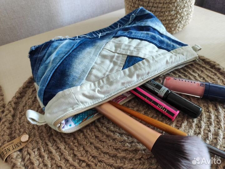 Косметичка текстильная джинс