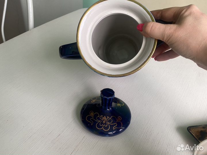 Кувшин чайник кобальт бронницы СССР