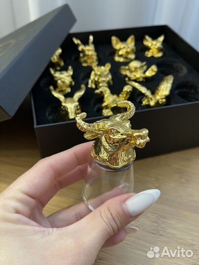 Рюмки перевертыши золотые в подарочной коробке