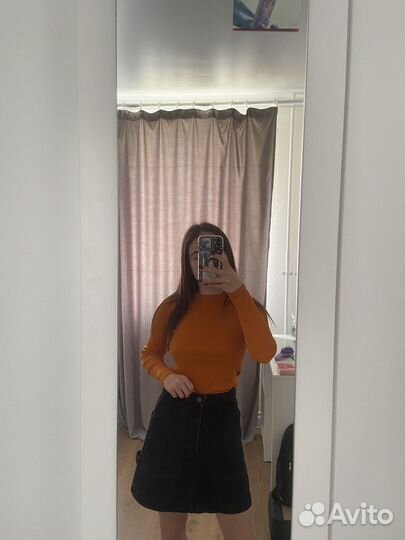 Юбка джинсовая monki черная s-m